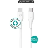 INFINITE kabel USB C-C 0,5m, bel 60W, 480Mbps, recikl. plastika, (21221109)