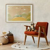  Plakat - Traveling Giraffe 60x40 Zlatni okvir s margom | shoptok.hr