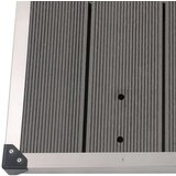 vidaXL Podstavek za zunanji tuš WPC nerjaveče jeklo 110x62 cm siv | Shoptok.si