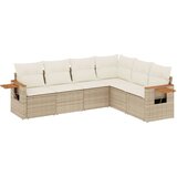  The Living Store Vrtna sedežna garnitura 6-delna z blazinami bež poli ratan - Vrtna Sedežna Garniture, (21452979) | Shoptok.si