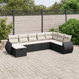 vidaXL 8-dijelni set vrtnih sofa od poliratana s jastucima crni | shoptok.hr