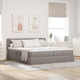  s od storage s uzglavljem 2 kom. Sivo-smeđa Lažna koža - Sivo-smeđa 200 x 200 cm Blok sa kvadratićima | shoptok.hr