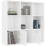 vidaXL ormarić za knjige visoki sjaj bijeli 98 x 30 x 98 cm od iverice | shoptok.hr