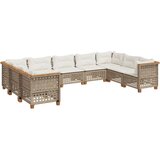 vidaXL 9-dijelni set vrtnih sofa s jastucima bež od poliratana | shoptok.hr