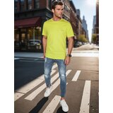 DStreet T-shirt męski z haftem żółty | Shoptok.si