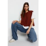 Trendyol Sweater Vest - Brown - Regular fit Cene