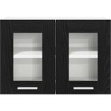 vidaXL Viseča omarica s polico Riga Črna Orehovina 60 x 31 x 40 cm | Shoptok.si