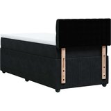 vidaXL Box spring postelja z vzmetnico črna 100x200 cm žamet | Shoptok.si