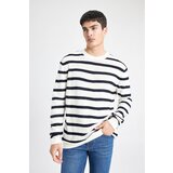 Defacto Standard Fit Crew Neck Striped Sweater Cene