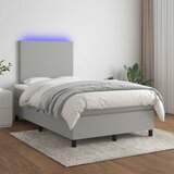  s oprugama i madracem LED svjetlosivi 120x190 cm tkanina | shoptok.hr