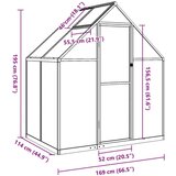 vidaXL Rastlinjak z okvirjem zelen 169x114x195 cm aluminij | Shoptok.si
