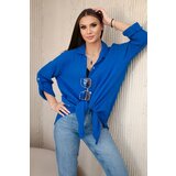 Kesi Włoski Cotton muslin shirt oversize cornflower blue Cijene