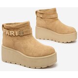 Resti Light brown women's shoes a'la snow boots with ornament Parisela | ePonuda.com