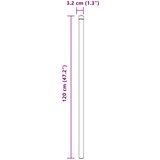  Stup za ogradu 2 pcs Siva 120 cm Čelik s praškastim premazom | shoptok.hr
