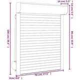 vidaXL Rolete aluminijske 70 x 100 cm bijele | shoptok.hr