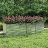 vidaXL Povišena vrtna gredica 320 x 80 x 77 cm pocinčani čelik srebrna Cijene