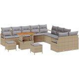 Set vrtnog kauča od 13 komada s jastučićima bež poliratan akacija 2-sjedni vrtni kauč s prostorom za pohranu i jastučićima bež  Set vrtnog kauča od 13 komada s jastučićima bež poliratan akacija 2-sjedni vrtni kauč s prostorom za pohranu i jastučićima bež Slike