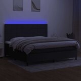 Box spring postelja z vzmetnico LED črna 200x200 cm blago, (20761065) | Shoptok.si