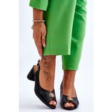 EVENTO PE1 Fashionable Leather Heel Sandals Black Hette | shoptok.hr