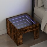 Furnova Nočna mizica z neskončnimi LED dimljeni hrast 40x40x30 cm, (21927137) Cene