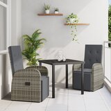 vidaXL Set za blagovanje u vrtu s jastučićima Sivi poli ratan | shoptok.hr