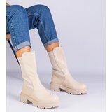 Gemre Beige ankle boots with fabric insert Santorini | Shoptok.si