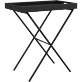  Sklopivi stol s pladnjem crni 65 x 40 x 75 cm od poliratana | shoptok.hr