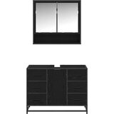 vidaXL Komplet pohištva za kopalnico 2 pcs Črni hrast 80 x 33 x 60 cm | Shoptok.si