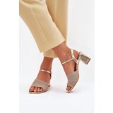 Boto Women's Sandals With Block Heel Gold Sarena | shoptok.hr