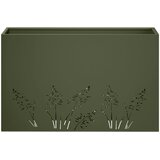  Vrtna saksija Maslinastozelena 80 x 30 x 49 cm Čelična vrata | shoptok.hr