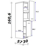 Flex-Well izvlečna omara levi, svetlo siva, š. 30 cm | Shoptok.si