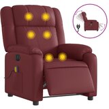  The Living Store Električni masažni naslanjač vinsko rdeče umetno usnje - Električni Masažni Stol, (21501878) | Shoptok.si