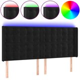  LED uzglavlje crno 183 x 16 x 118/128 cm baršunasto | shoptok.hr