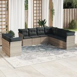 vidaXL 9-dijelni set vrtnih sofa od poliratana s jastucima svjetlosivi | shoptok.hr