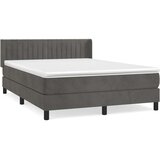  Krevet s oprugama i madracem tamnosivi 140x190 cm baršunasti | shoptok.hr