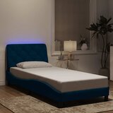  Okvir kreveta s LED-om bez madraca plavi 90 x 200 cm baršunasti | shoptok.hr