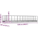 vidaXL Voliera s podaljškom srebrna 1246x207x212 cm jeklo | Shoptok.si