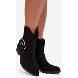 Boto Women's Cowboy Boots with Heel with Decorative Detail Black Halivine | Shoptok.si