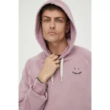PS Paul Smith Bombažen pulover moška, roza barva, s kapuco