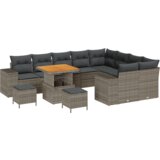  Vrtna sedežna garnitura z blazino 12 pcs Siva poli ratan, (5000144348) | Shoptok.si