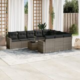 vidaXL 11-dijelni set vrtnih sofa od poliratana s jastucima sivi | shoptok.hr
