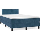 vidaXL Box spring postelja z vzmetnico temno modra 120x200 cm žamet, (20724315) | Shoptok.si