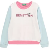 United Colors Of Benetton Sweater majica svijetloplava / svijetloroza / crna / bijela