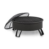 Blumfeldt Oreos, 2 u 1 spremnik za vatru i roštilj, Ø 75 cm zaštita protiv iskrenja, Ø 68 cm roštilj, lijevano željezo, crna | shoptok.hr