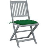 Maison Chic Zložljivi Vrtni Stoli - Stol za vrti 4 kosi z blazinami trden akacijev les JS2972, (21876095) | Shoptok.si