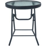 Bistro stol crni 40 x 46 cm od čelika i stakla | shoptok.hr