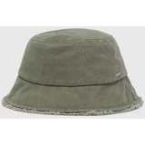Roxy Bombažni klobuk zelena barva, ERJHA04254