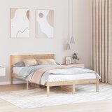 vidaXL Krevetni okvir od borovine Prirodni Drvo od borovine 140 x 190 cm | shoptok.hr