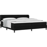 vidaXL Posteljni okvir s vzmetnico Črna 200x200 cm Tkanina | Shoptok.si