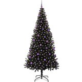 vidaXL Božično drevo med 300 LED z stojalom Črna 240 cm PVC | Shoptok.si